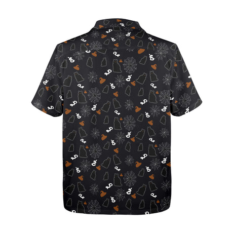 Black Cat Halloween Hawaiian Shirt | Button Up Down Shirt