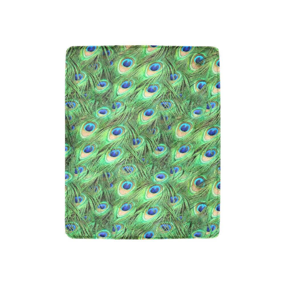 Peacock Feather Throw Blanket