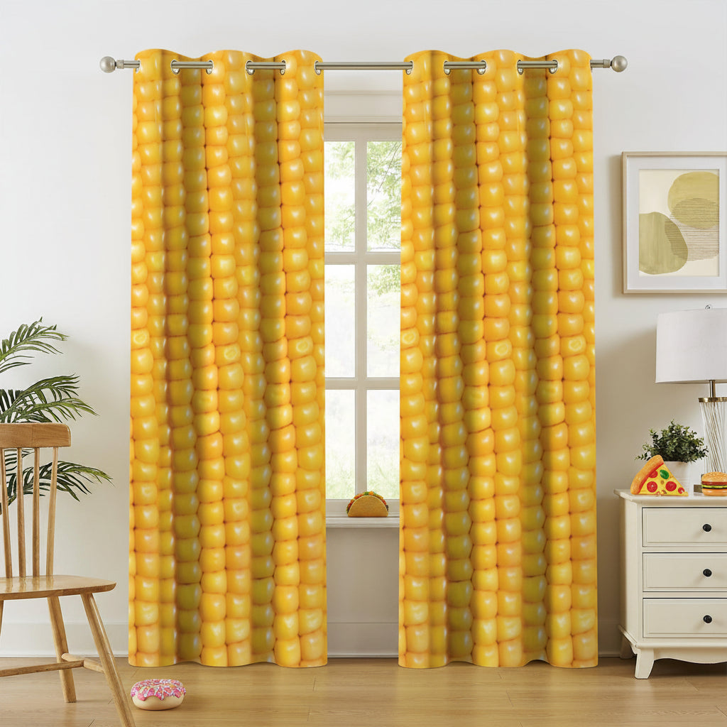Corn Cob Curtains – Funny Food Grommet Set, 52 x 84 in