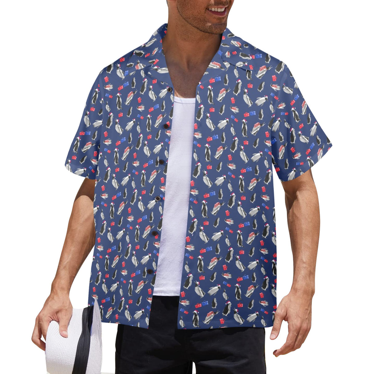 Penguin Christmas Hawaiian Shirt | Button Up Down Shirt