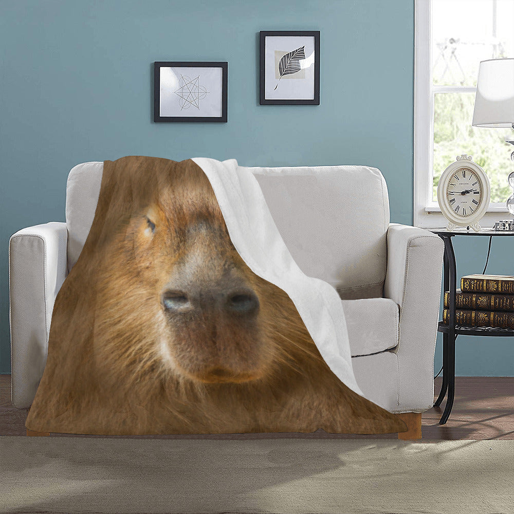 Capybara Face Throw Blanket