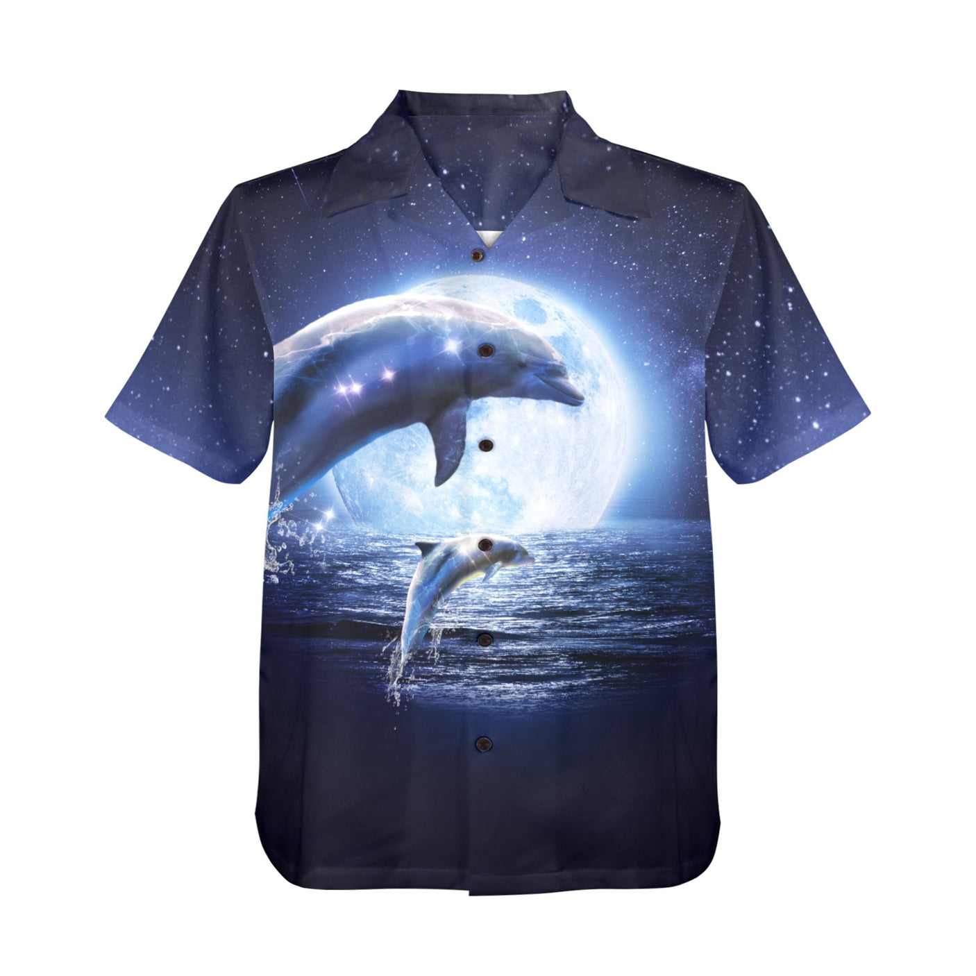 Moon Dolphin Hawaiian Shirt