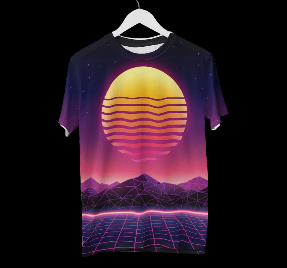 Synthwave Neon Sunset Shirt | AOP 3D Tee Shirts