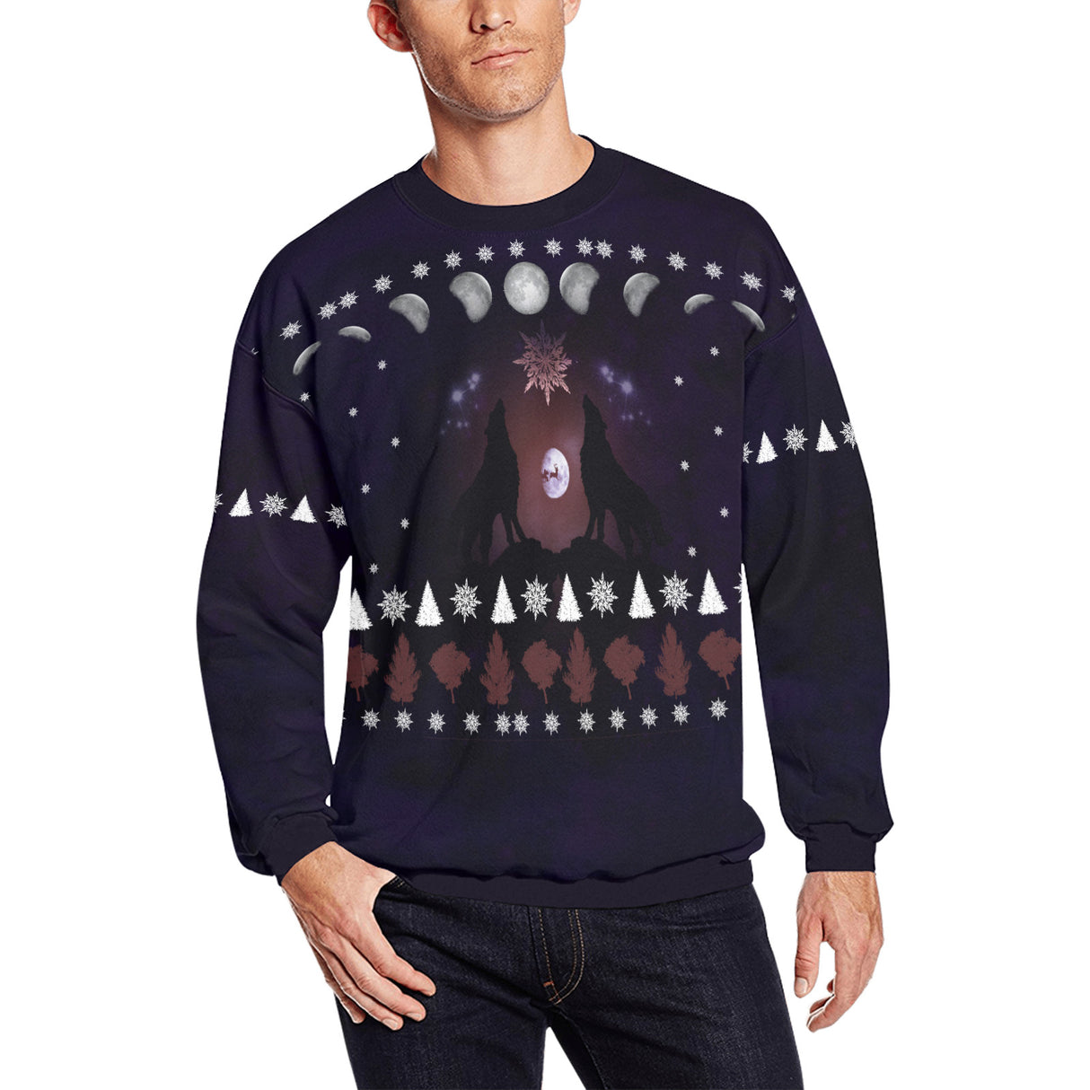 Wolf Howl Ugly Christmas Sweater