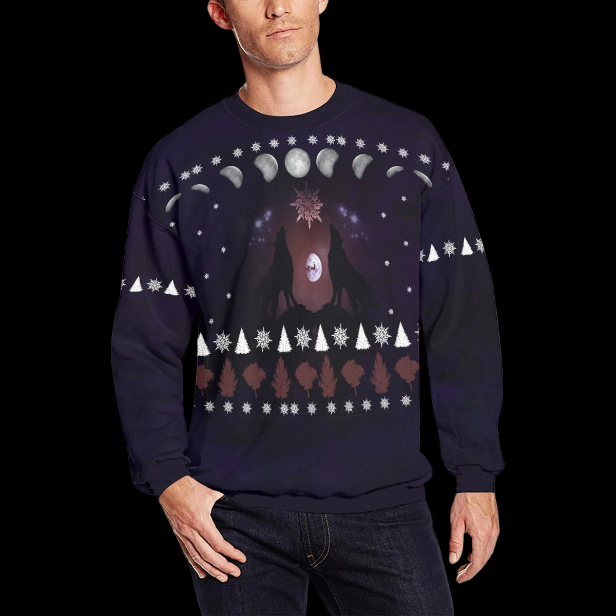 Wolf Howl Ugly Christmas Sweater