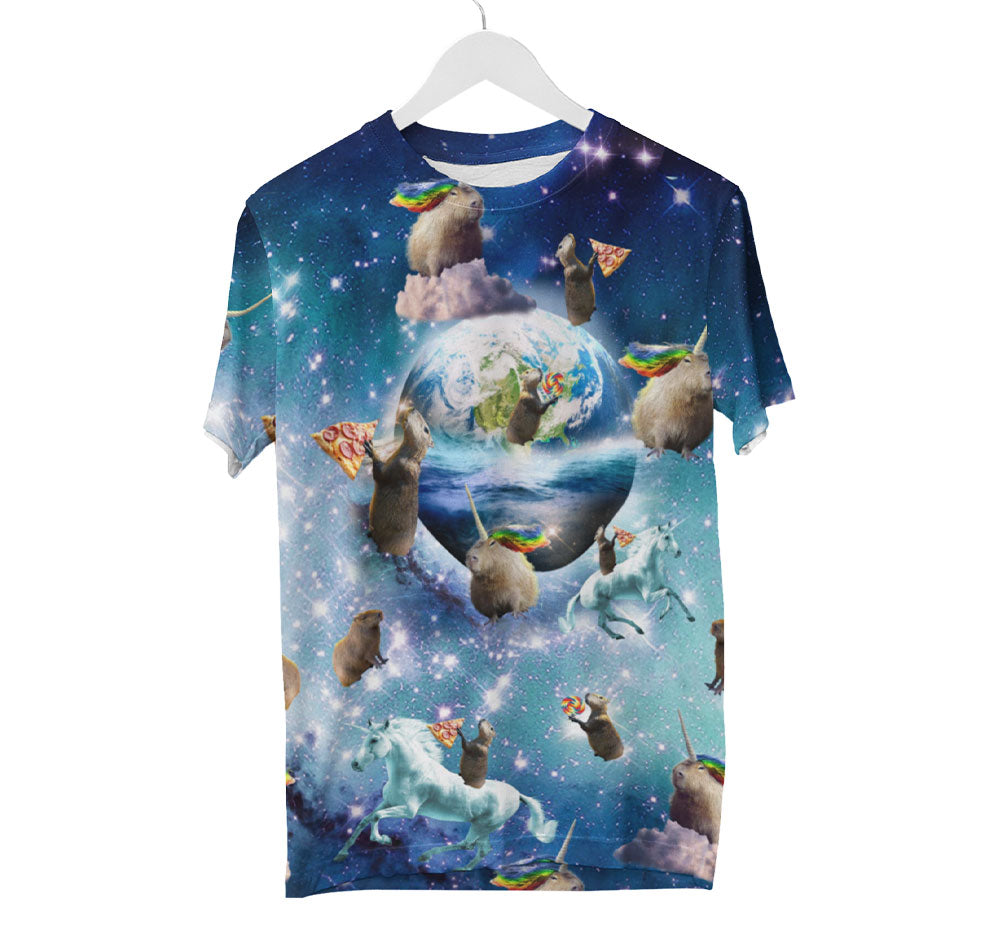Space Capybara Shirt | AOP 3D Tee Shirts