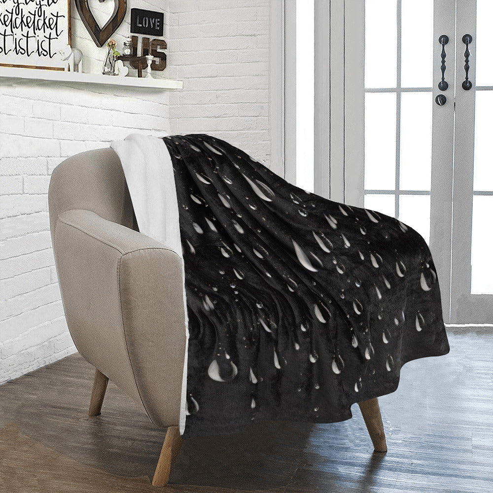 Black Rain Drop Throw Blanket