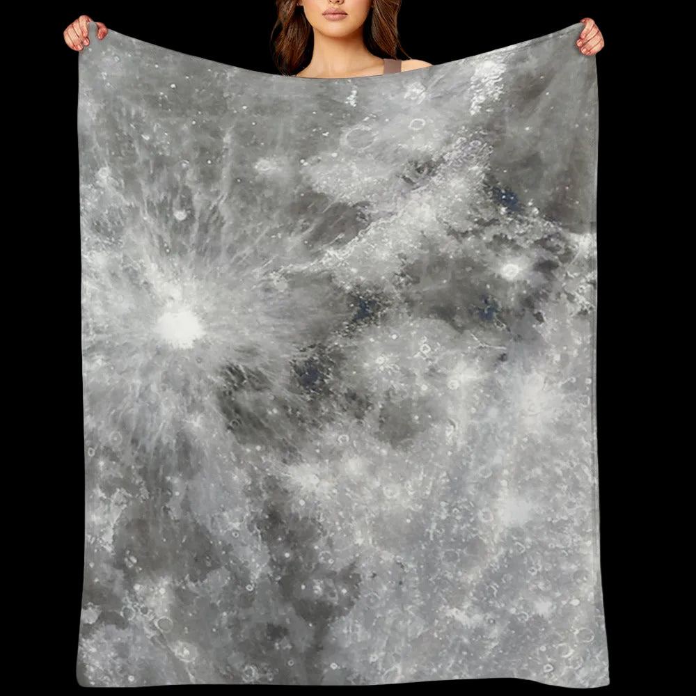 Moon Surface Throw Blanket – Space Bedroom Decor