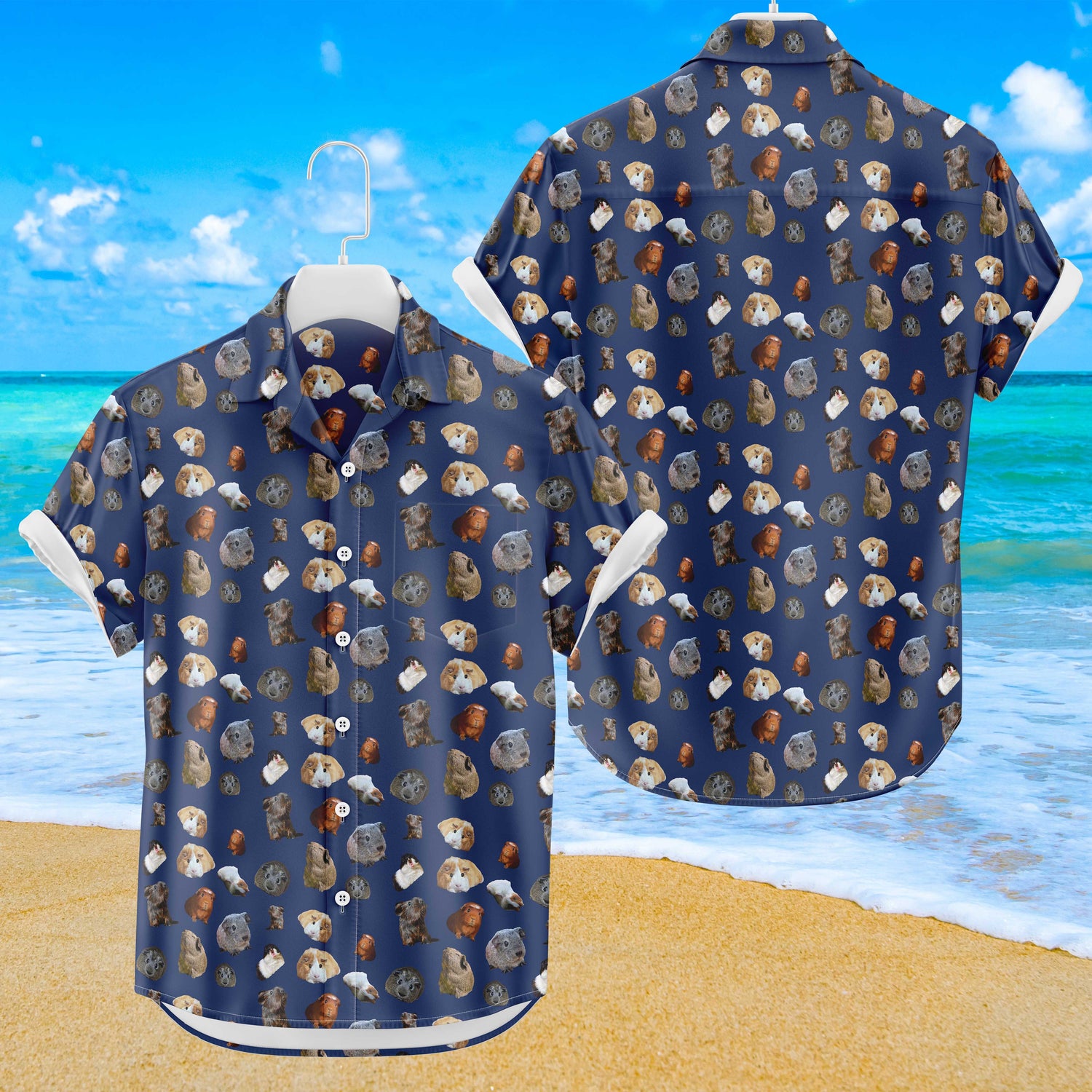 Chemise hawaïenne cochon d’Inde | Chemise boutonnée
