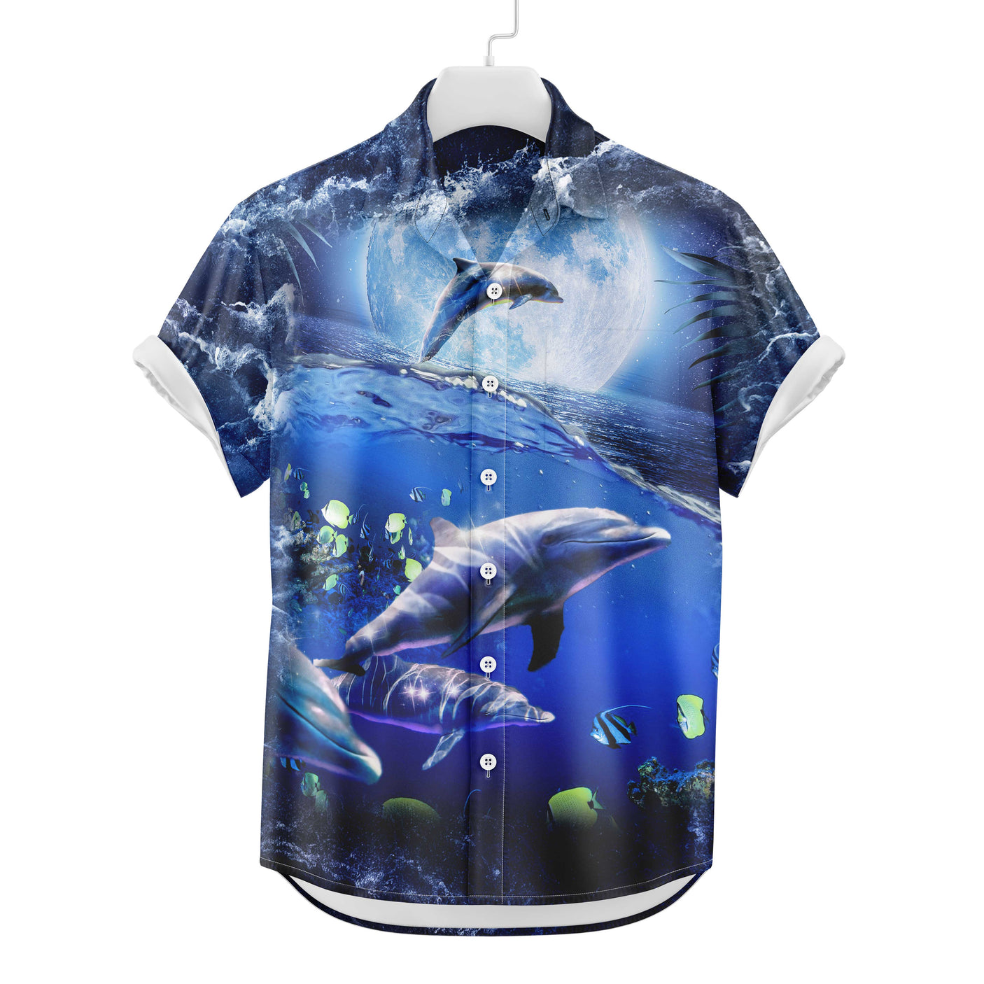 Chemise hawaïenne Moon Dolphin | Chemise boutonnée