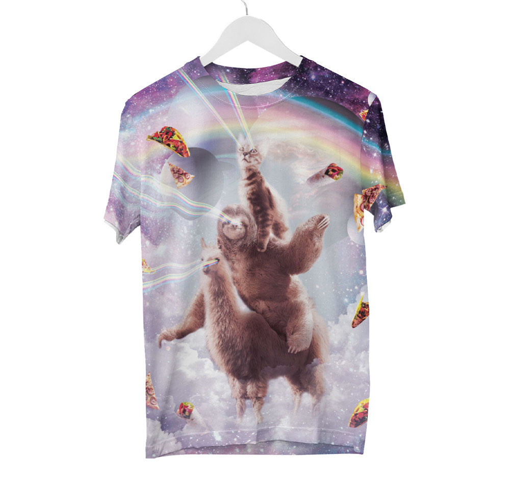 Katze Faultier Lama Shirt | AOP 3D T-Shirts