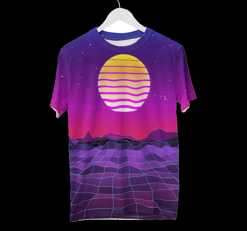 Synthwave Sunset T-Shirt - Vaporwave Retro Graphic Tee