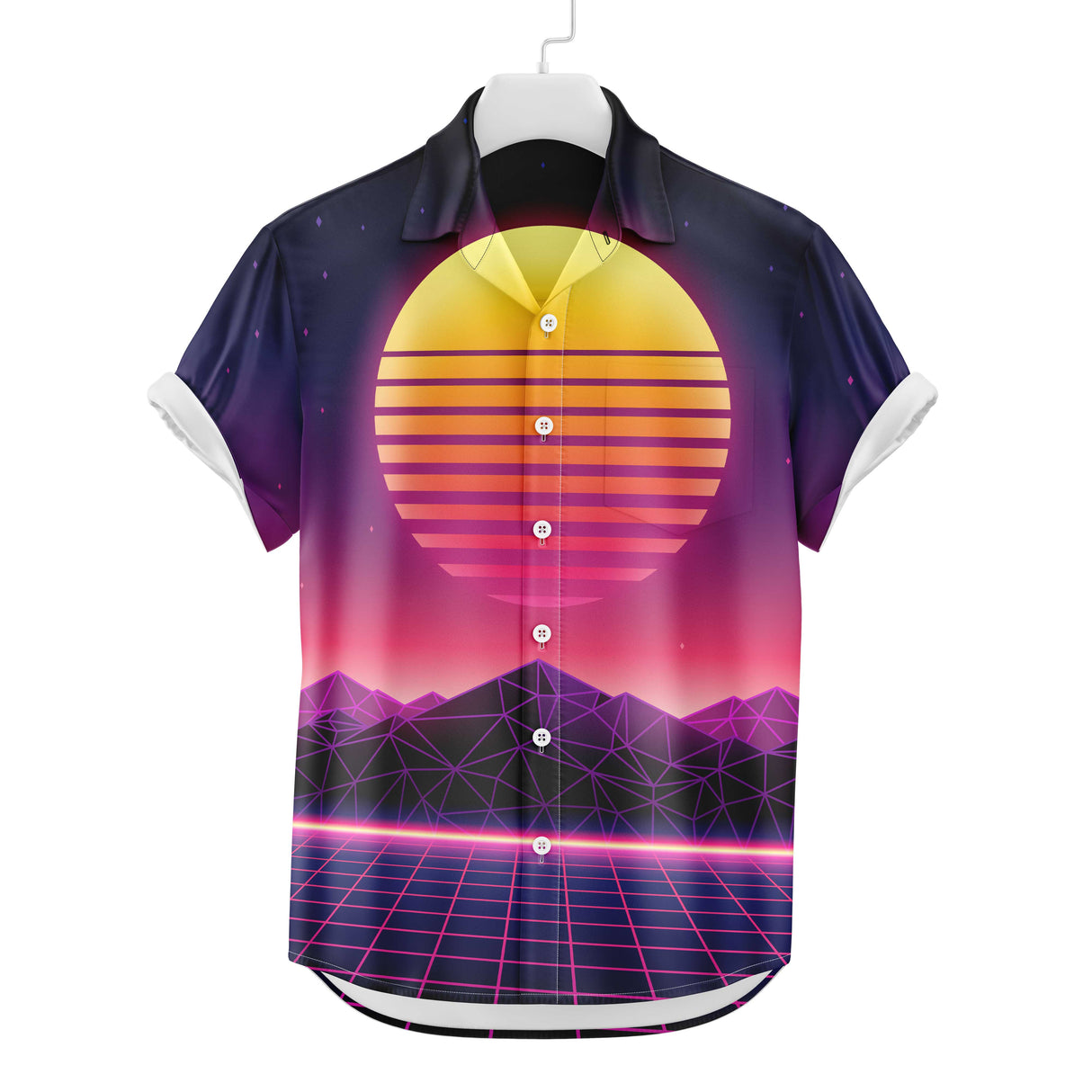 Chemise hawaïenne Synthwave Sunset | Chemise boutonnée