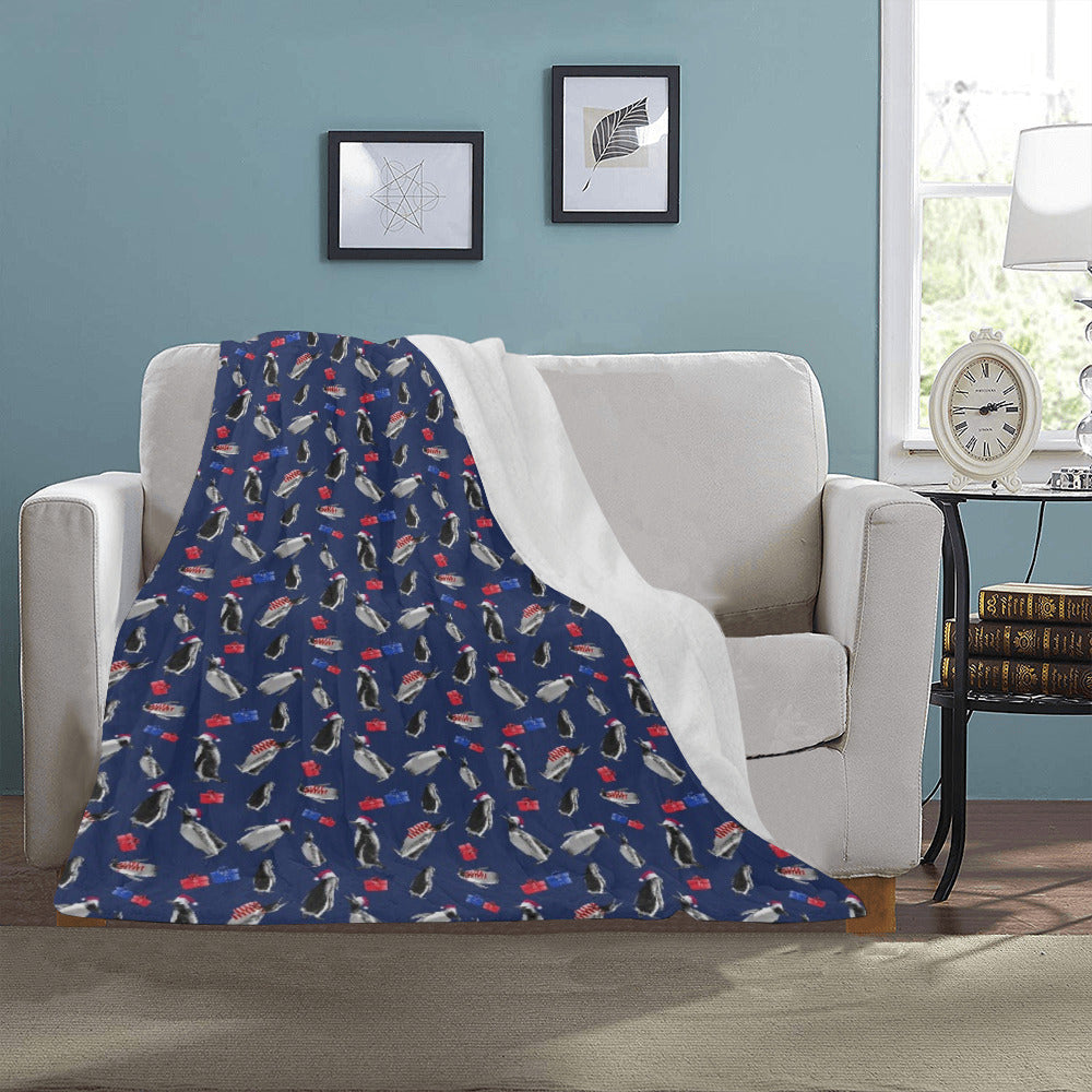 Christmas Penguin Throw Blanket