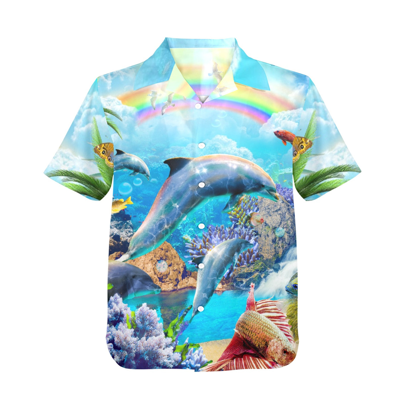 Rainbow Dolphin Hawaiian Shirt