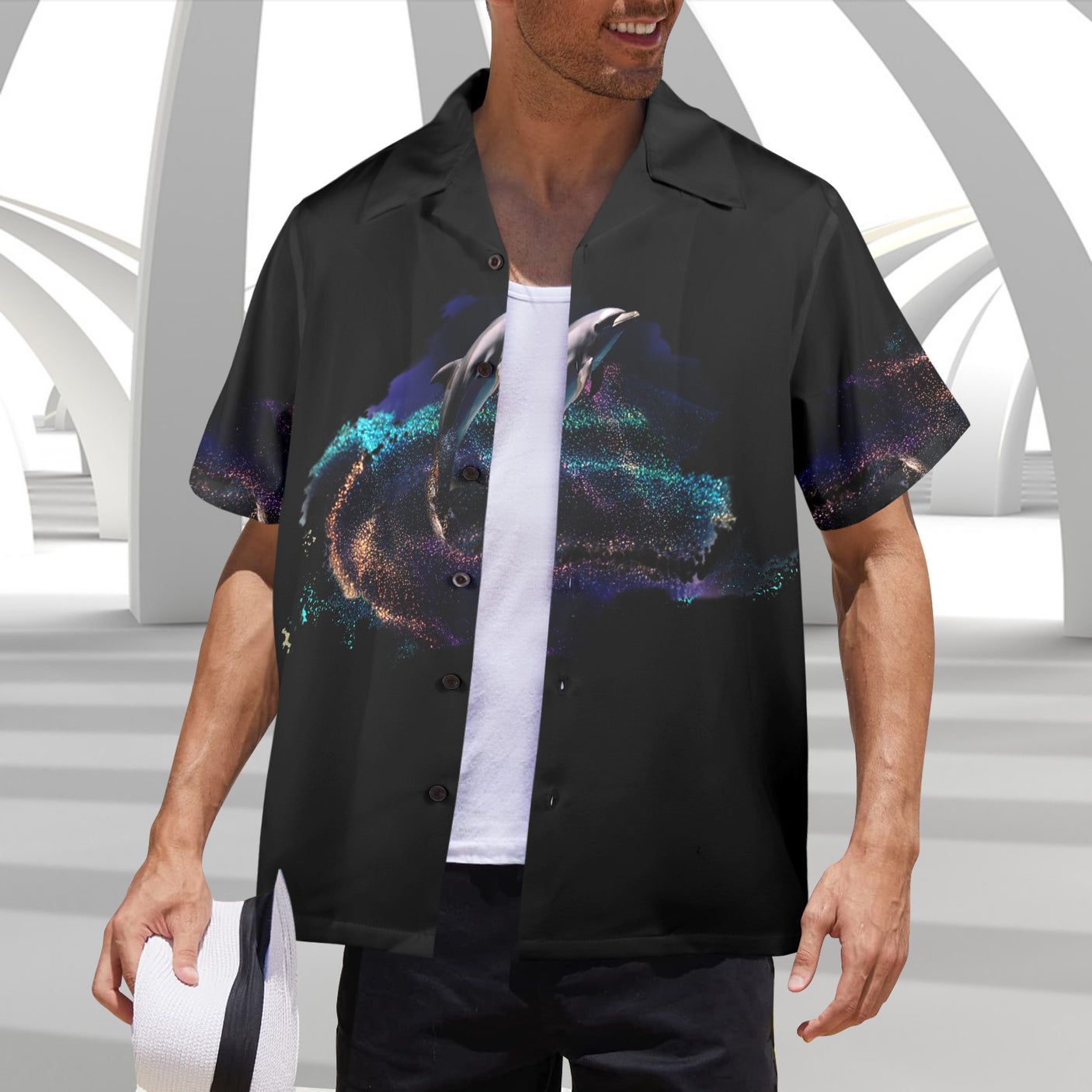 Dolphin Hawaiian Shirt | Button Up Down Shirt