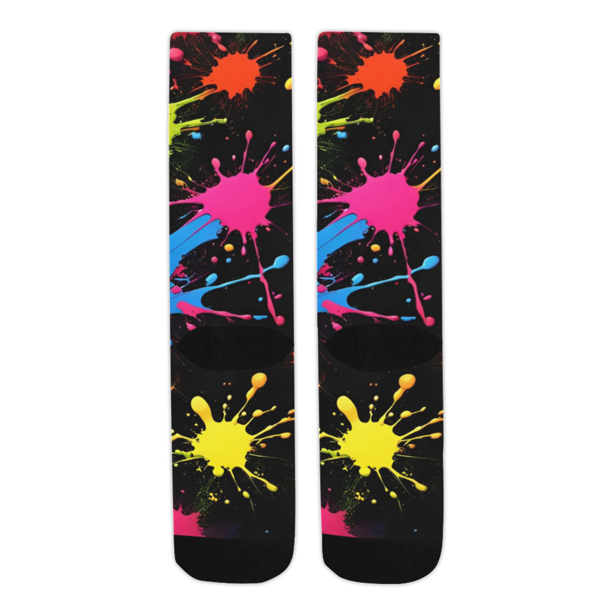Rainbow Paint Splatter Socks