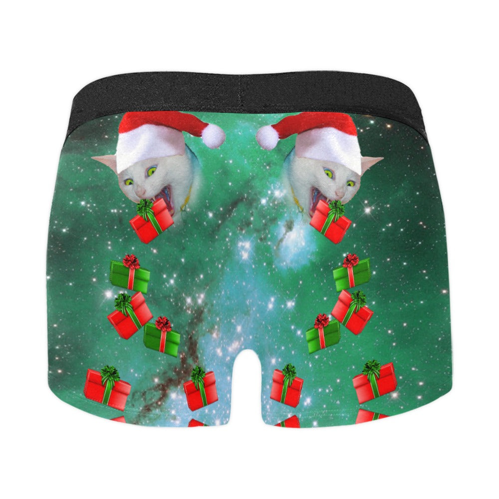 Christmas Space Cat Santa Boxer Brief Boxers