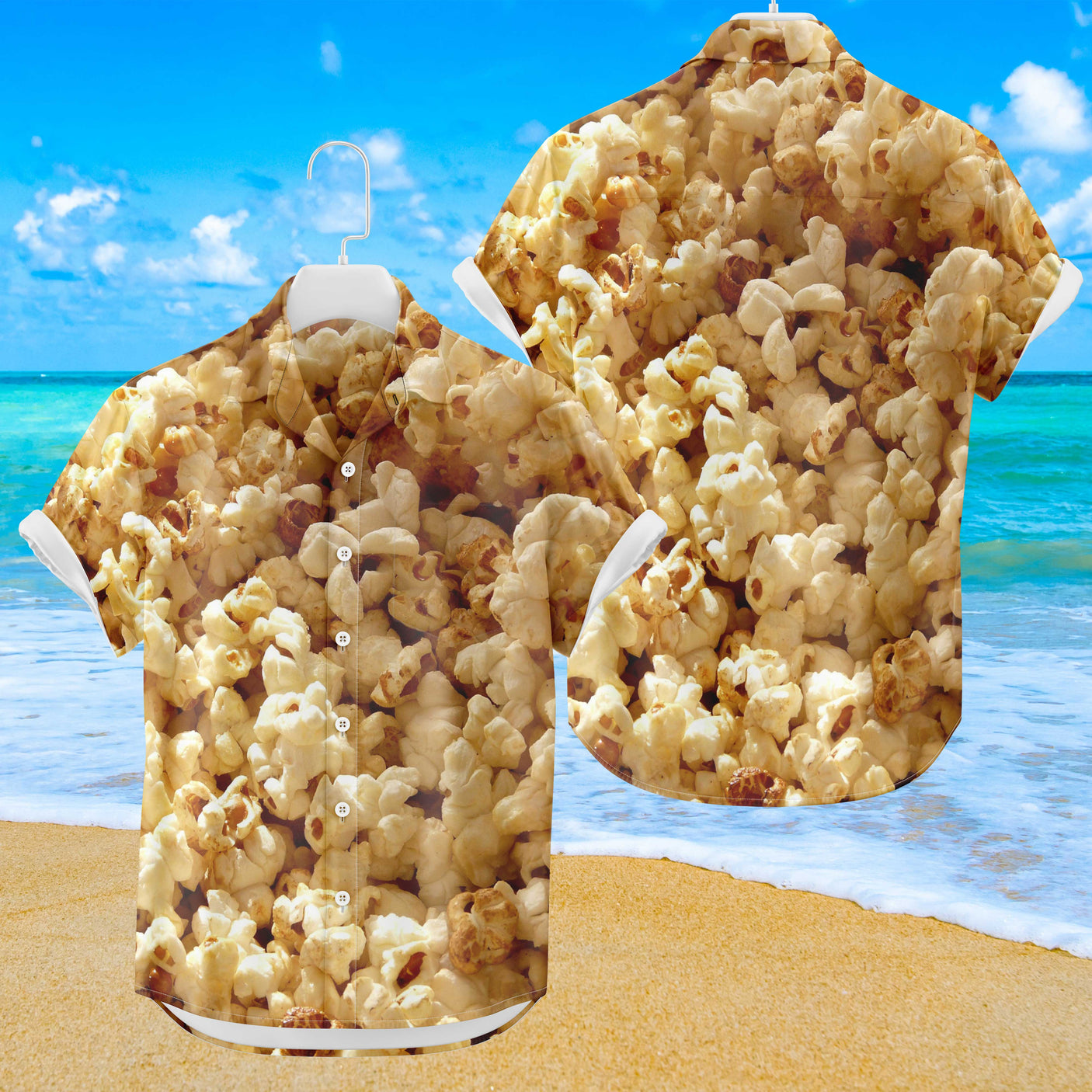 Popcorn Hawaiian Shirt | Button Up Down Shirt