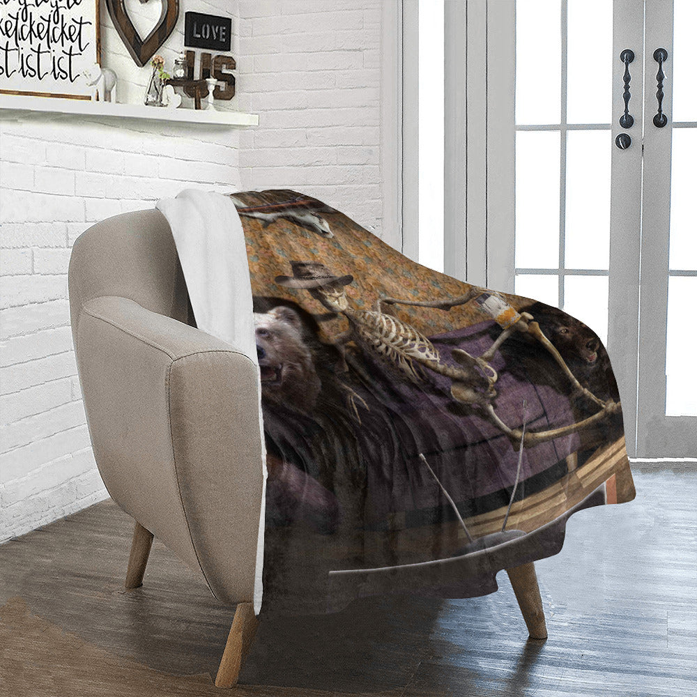 Cowboy Skeleton Throw Blanket