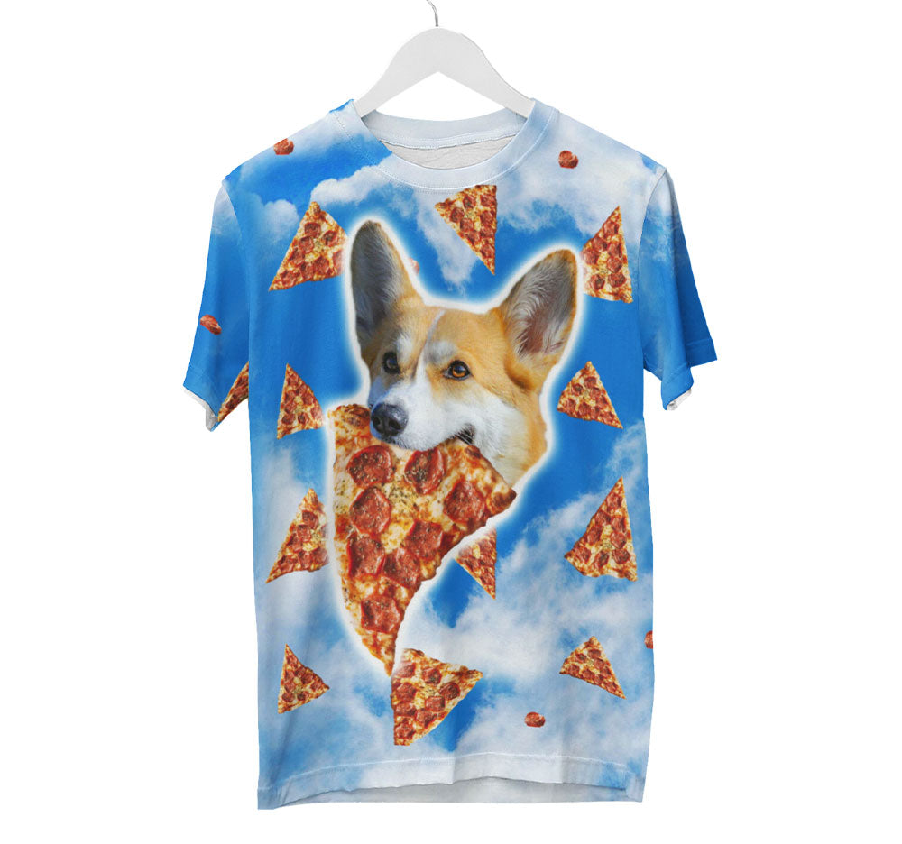 Corgi Pizza Nuages Chemise | T-shirts AOP 3D
