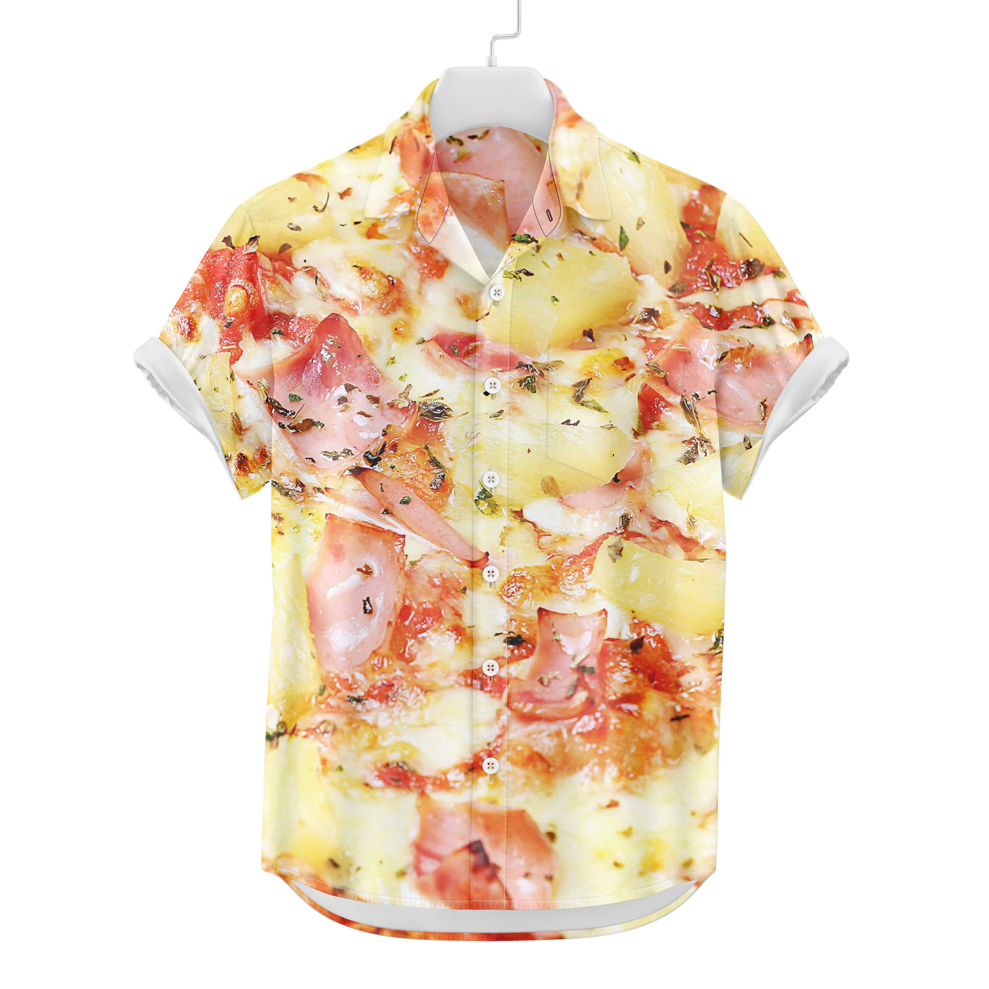 Ananas-Pizza-Hemd | Button-Up-Down-Hemd
