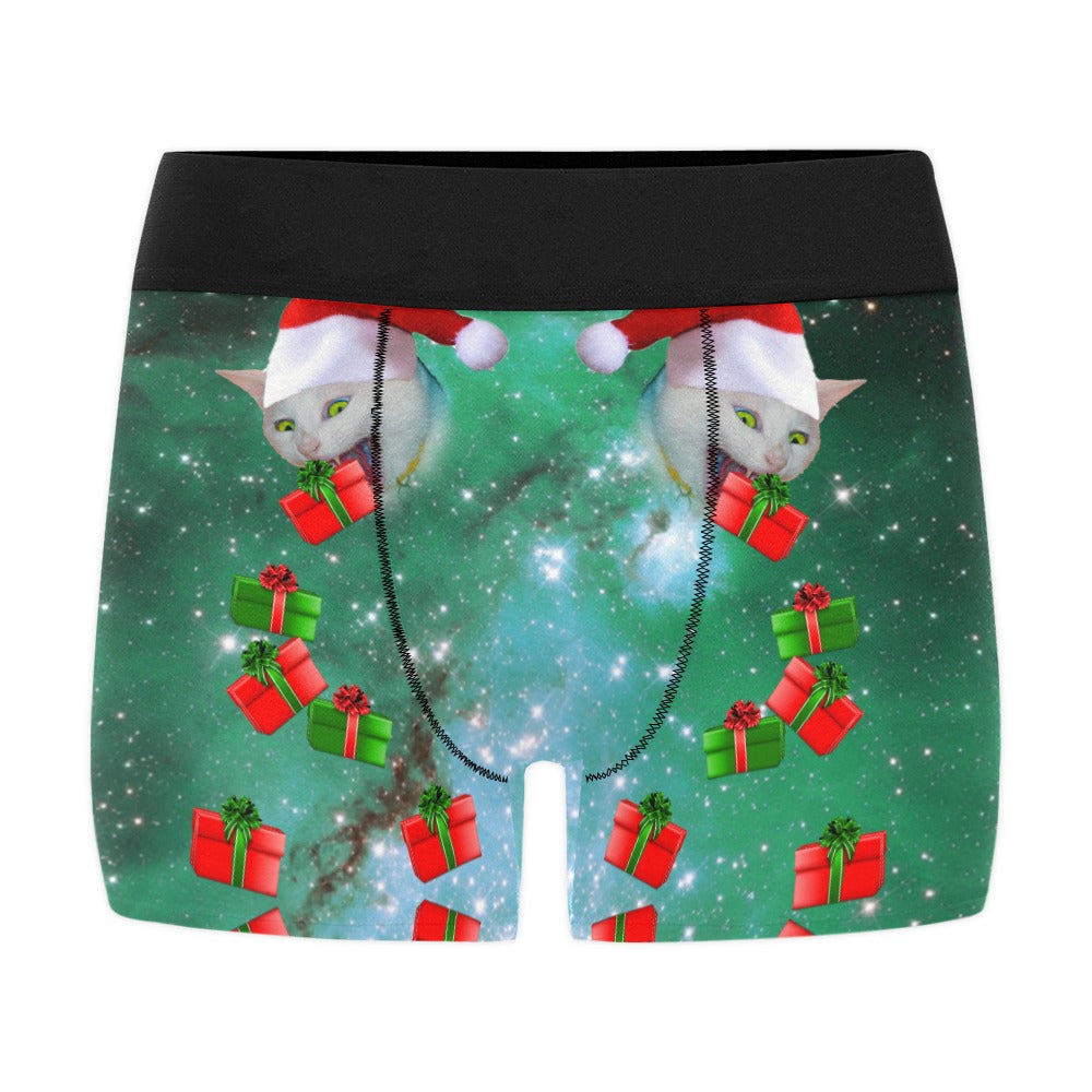 Christmas Space Cat Santa Boxer Brief Boxers