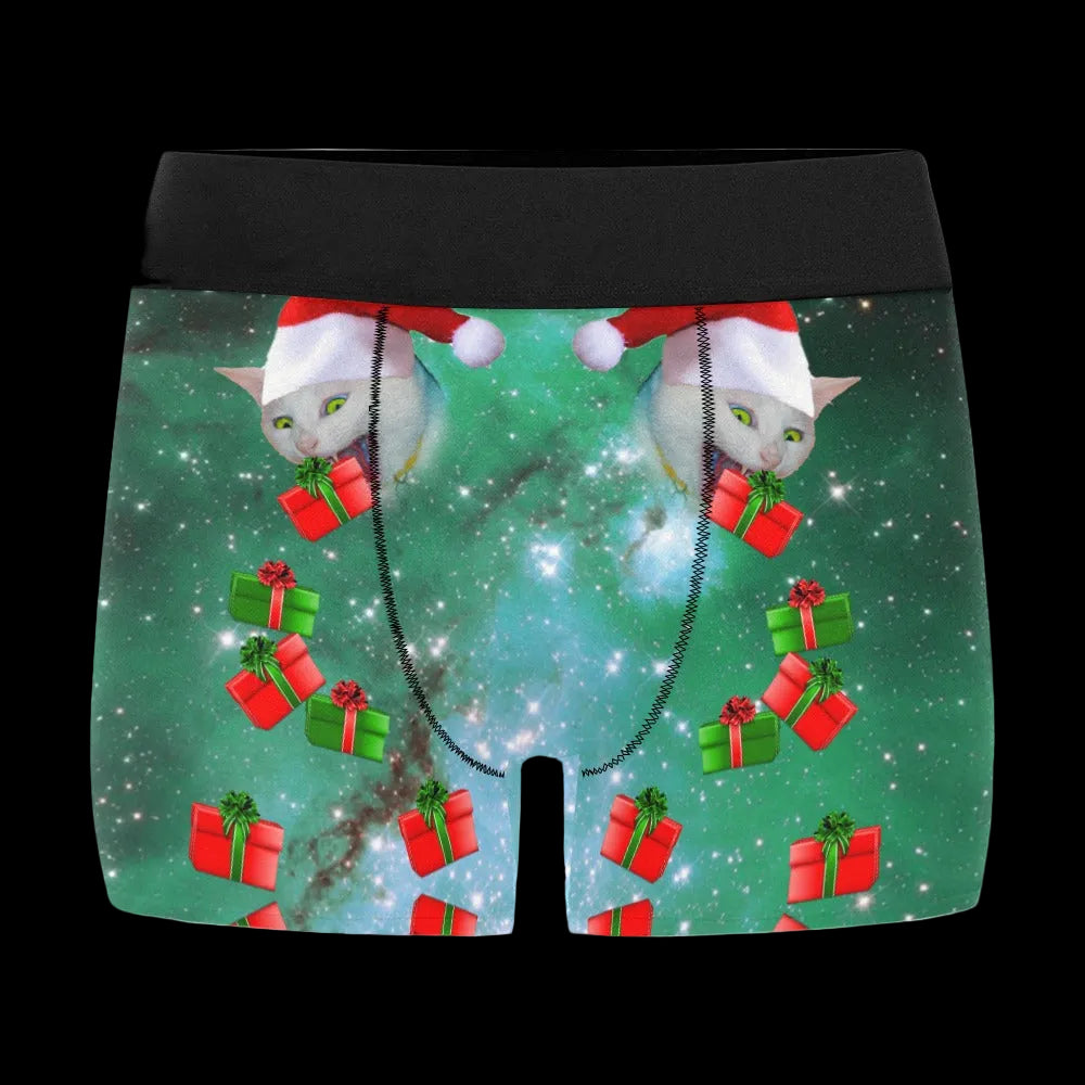 Christmas Space Cat Santa Boxer Brief Boxers