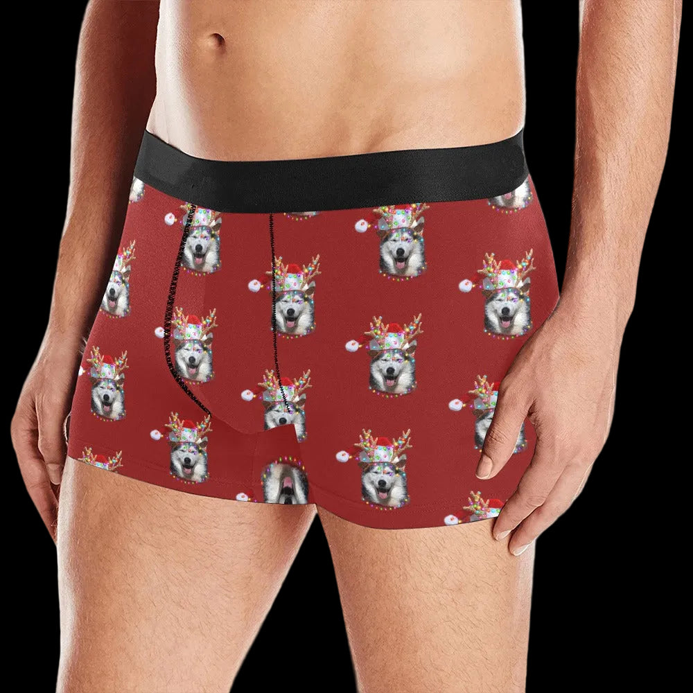Christmas Husky Santa Boxer Brief Boxers
