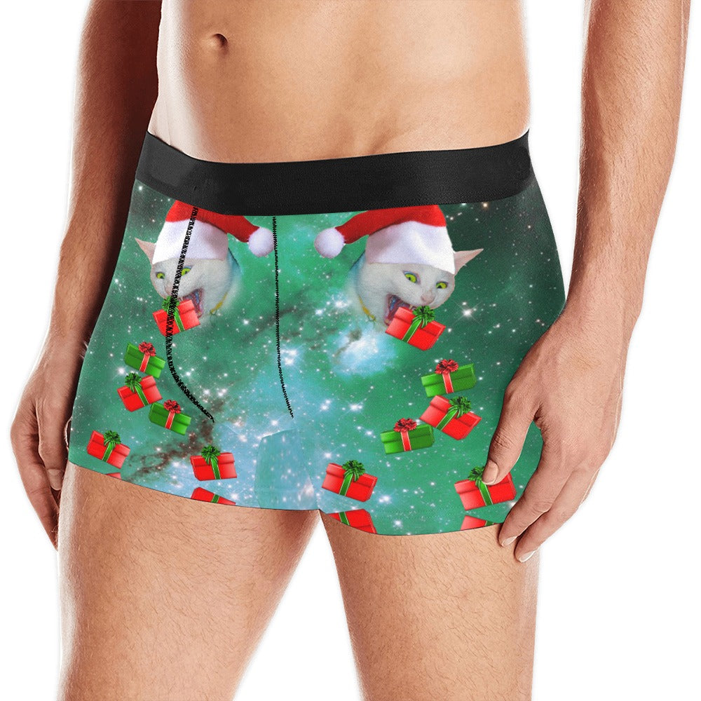 Christmas Space Cat Santa Boxer Brief Boxers