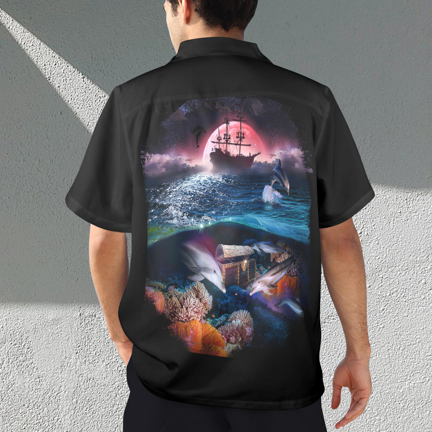 Dolphin Hawaiian Shirt | Button Up Down Shirt