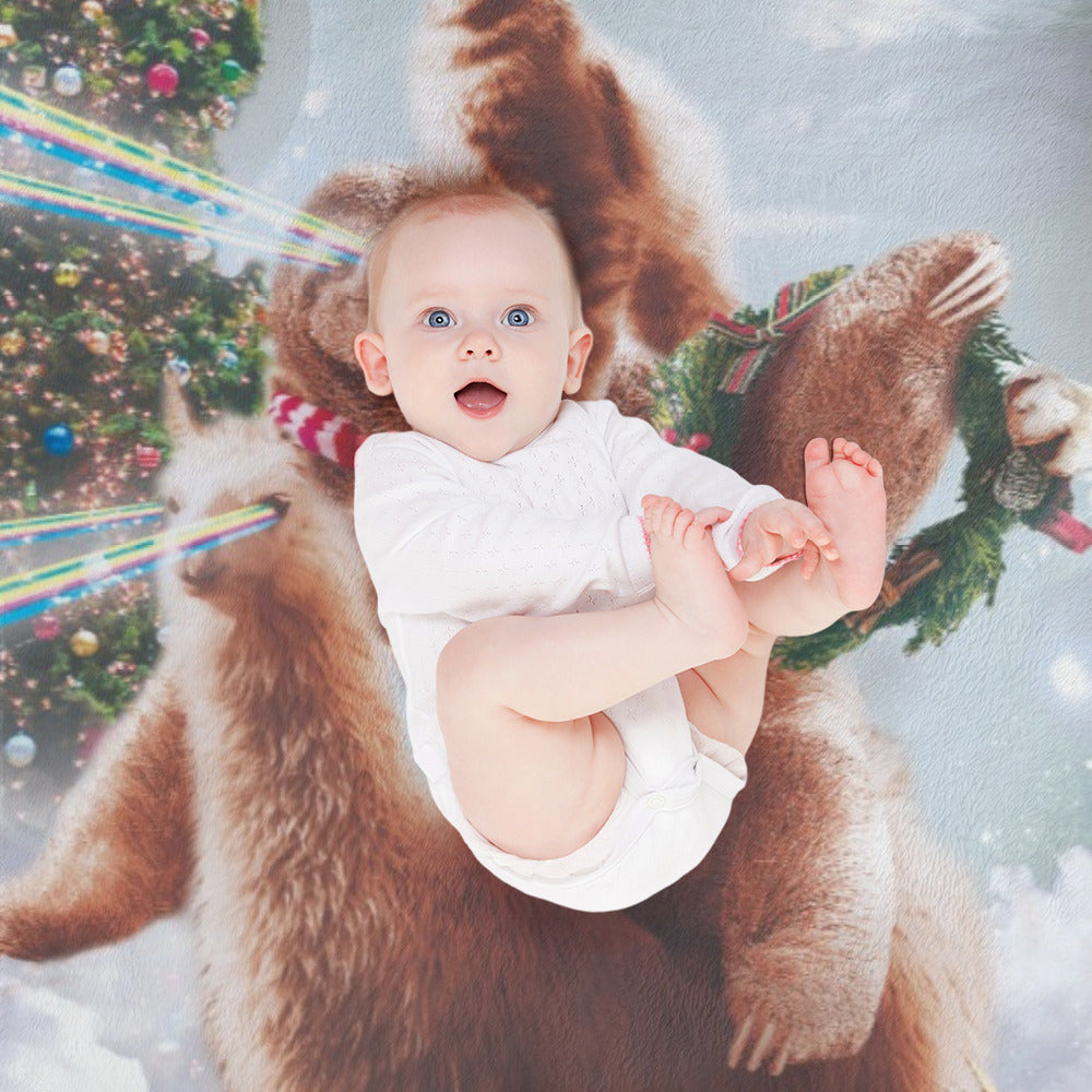 Christmas Cat Sloth Llama Throw Blanket