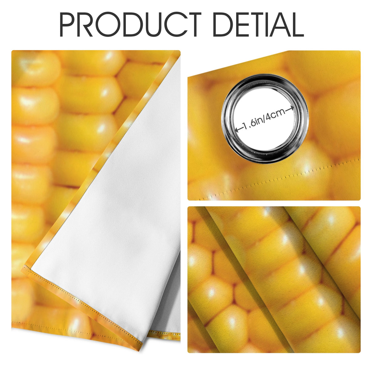 Corn Cob Curtains – Funny Food Grommet Set, 52 x 84 in