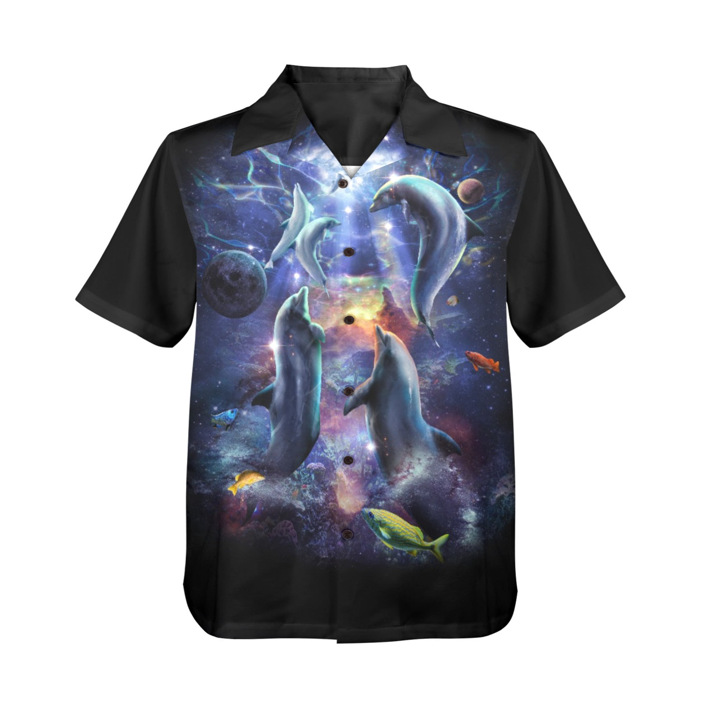 Space Dolphin Hawaiian Shirt