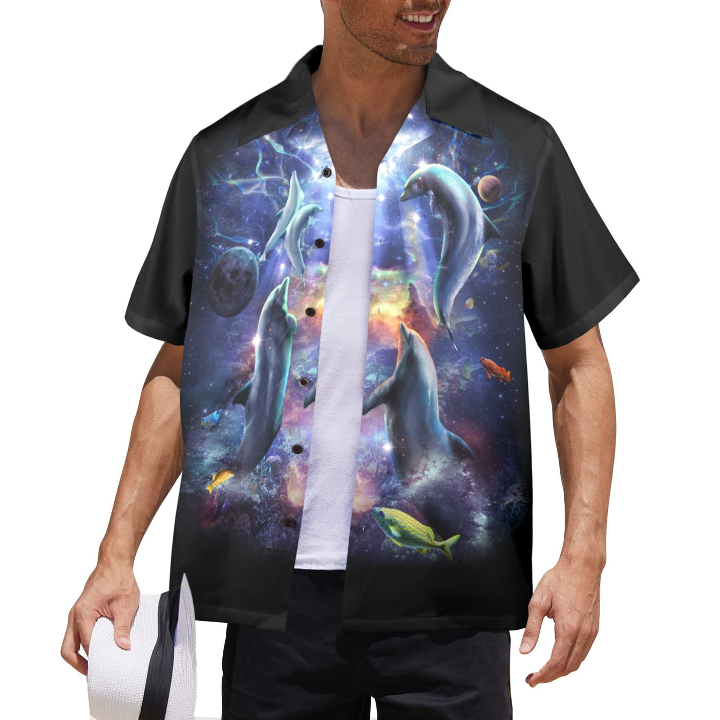 Space Dolphin Hawaiian Shirt
