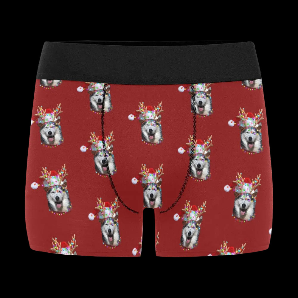 Christmas Husky Santa Boxer Brief Boxers