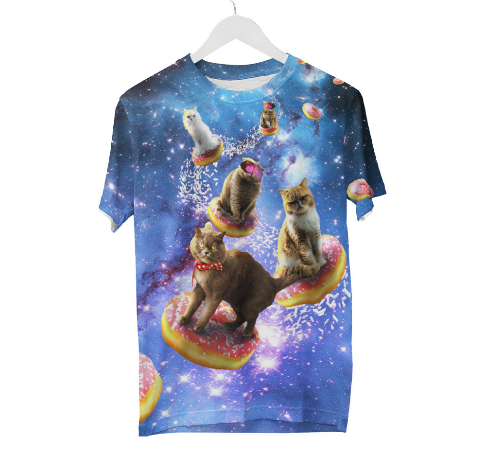 Donut Cat in Space Shirt | AOP 3D Tee Shirts