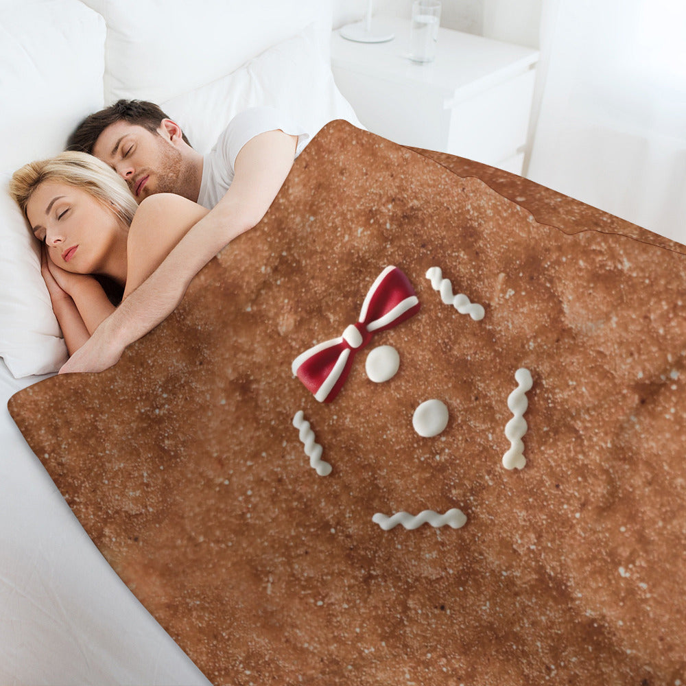 Gingerbread Man Christmas Throw Blanket