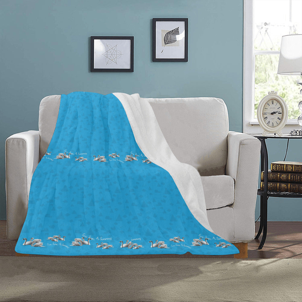 Days of Christmas Swans Swimming Throw Blanket