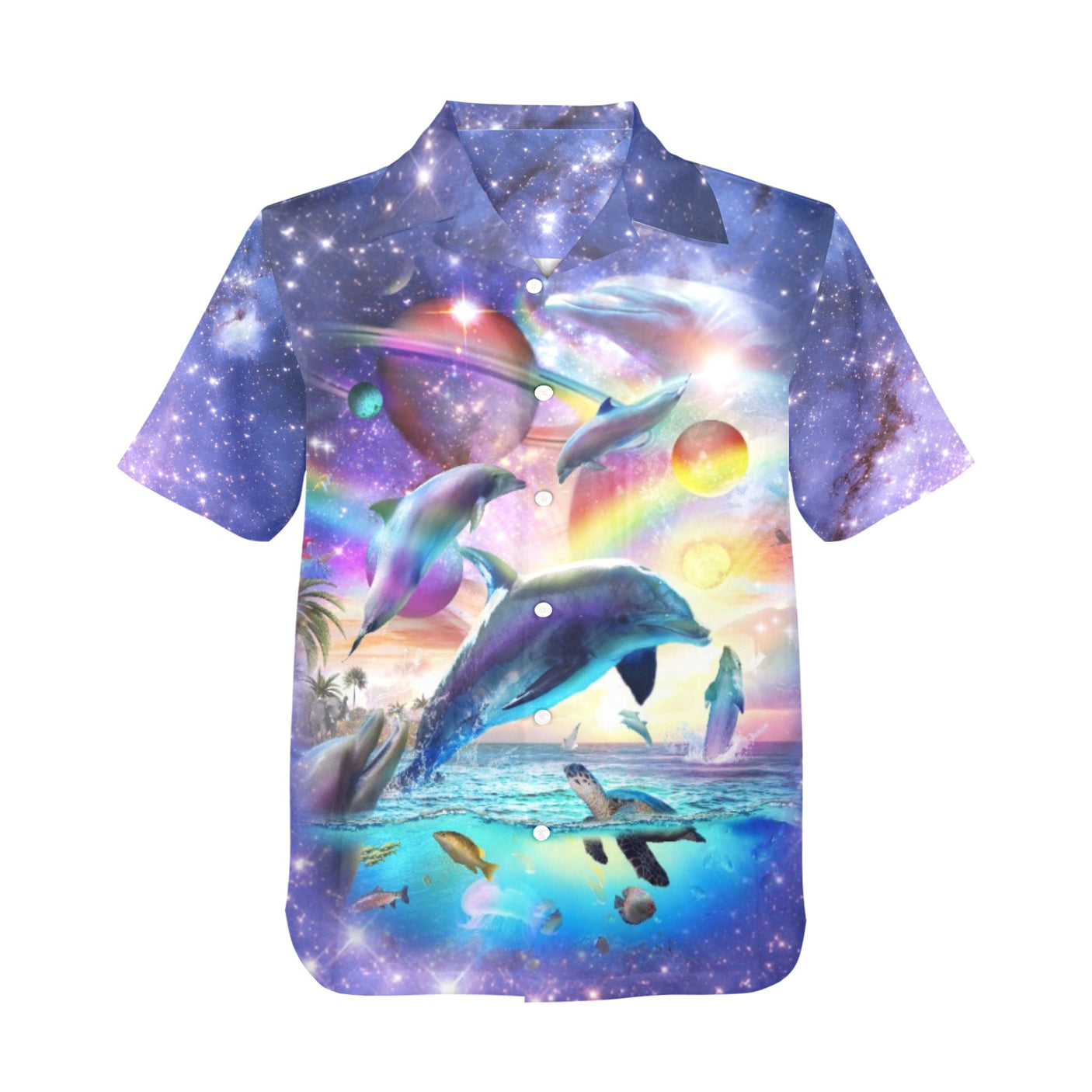 Rainbow Dolphin Hawaiian Shirt