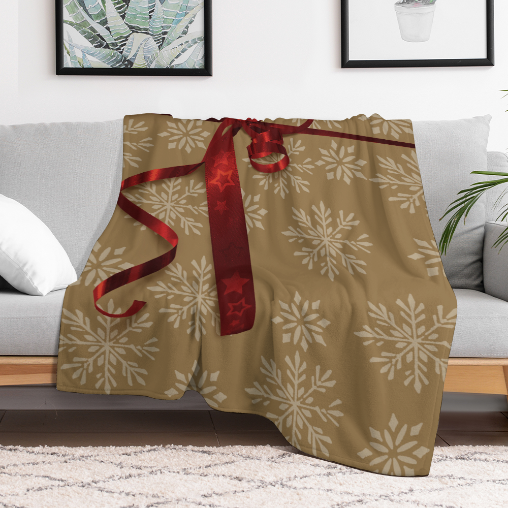 Gift Wrap Christmas Throw Blanket