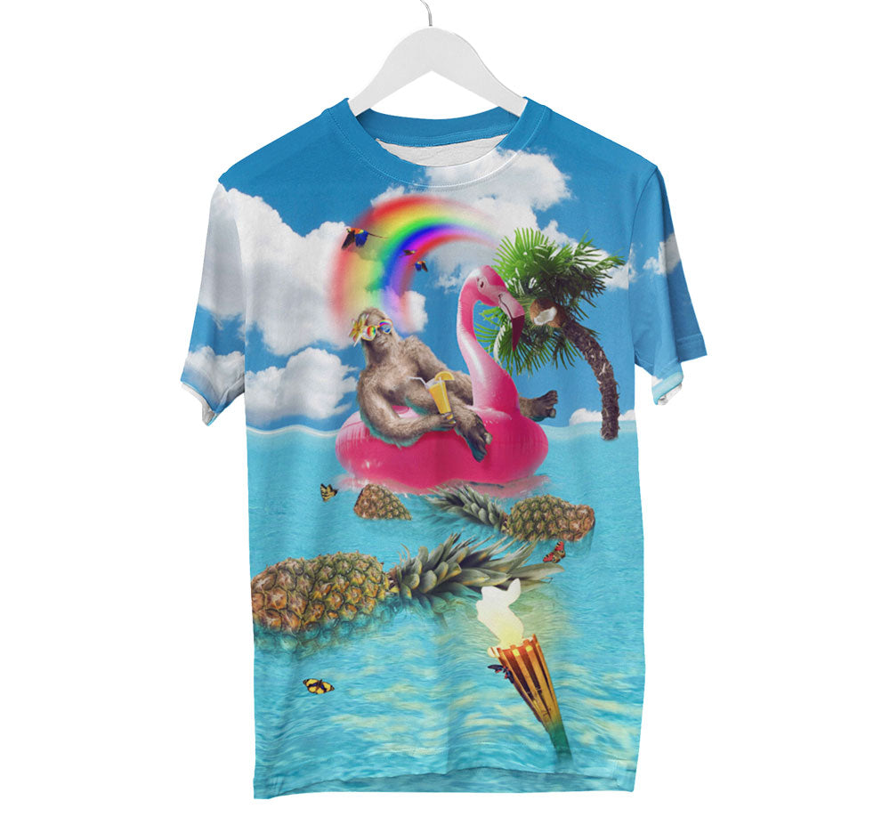 Chemise Flamingo Bigfoot Ananas | T-shirts AOP 3D