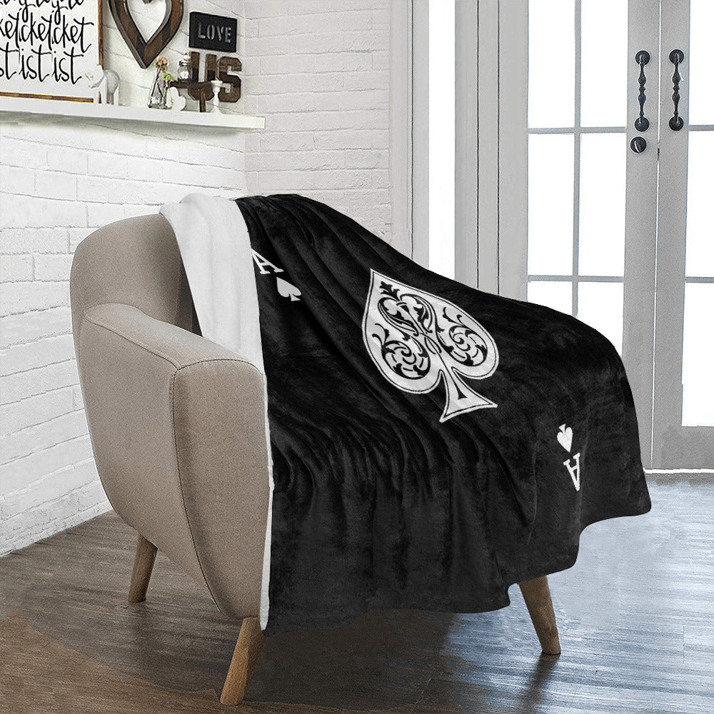 Ace of Spades Card Throw Blanket