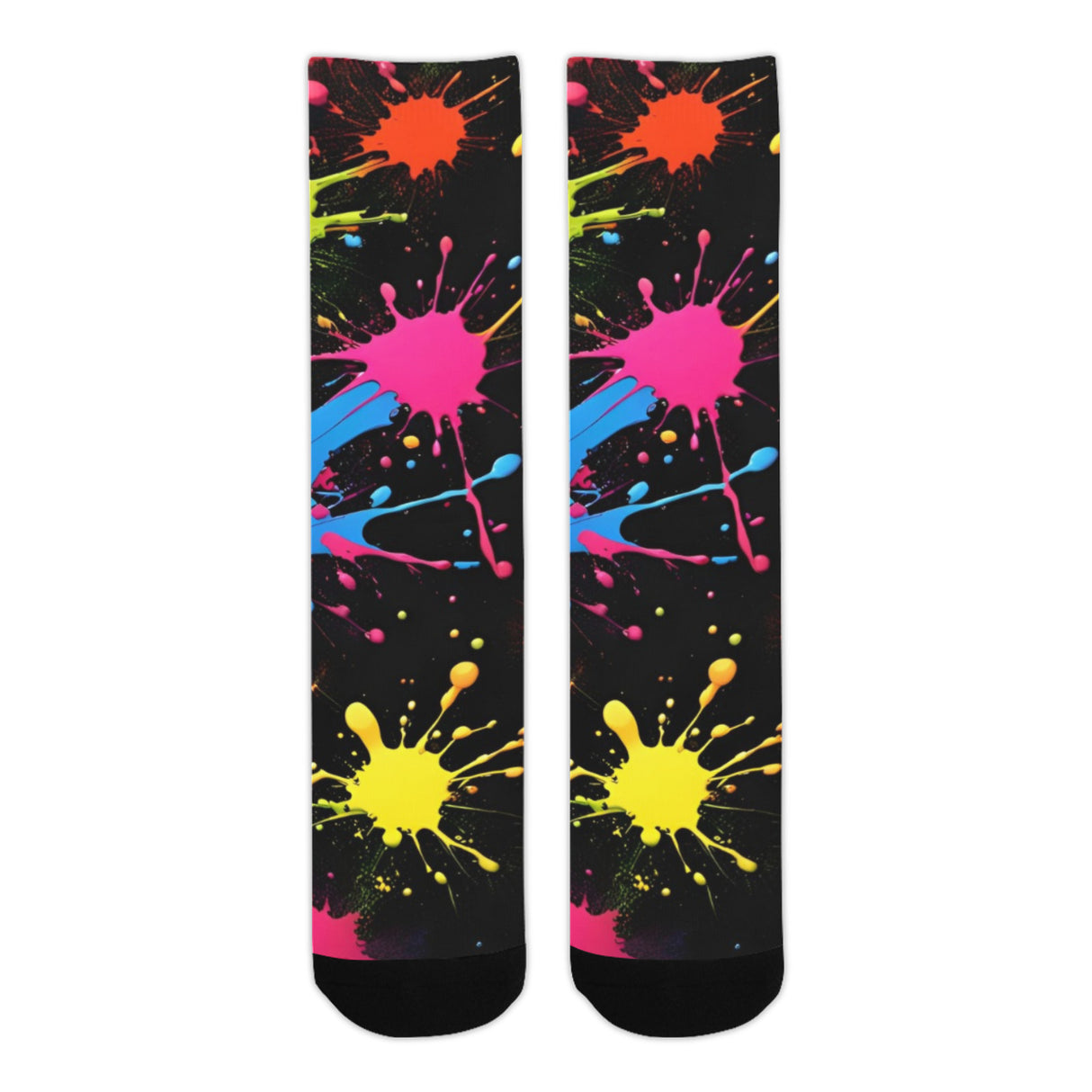 Rainbow Paint Splatter Socks