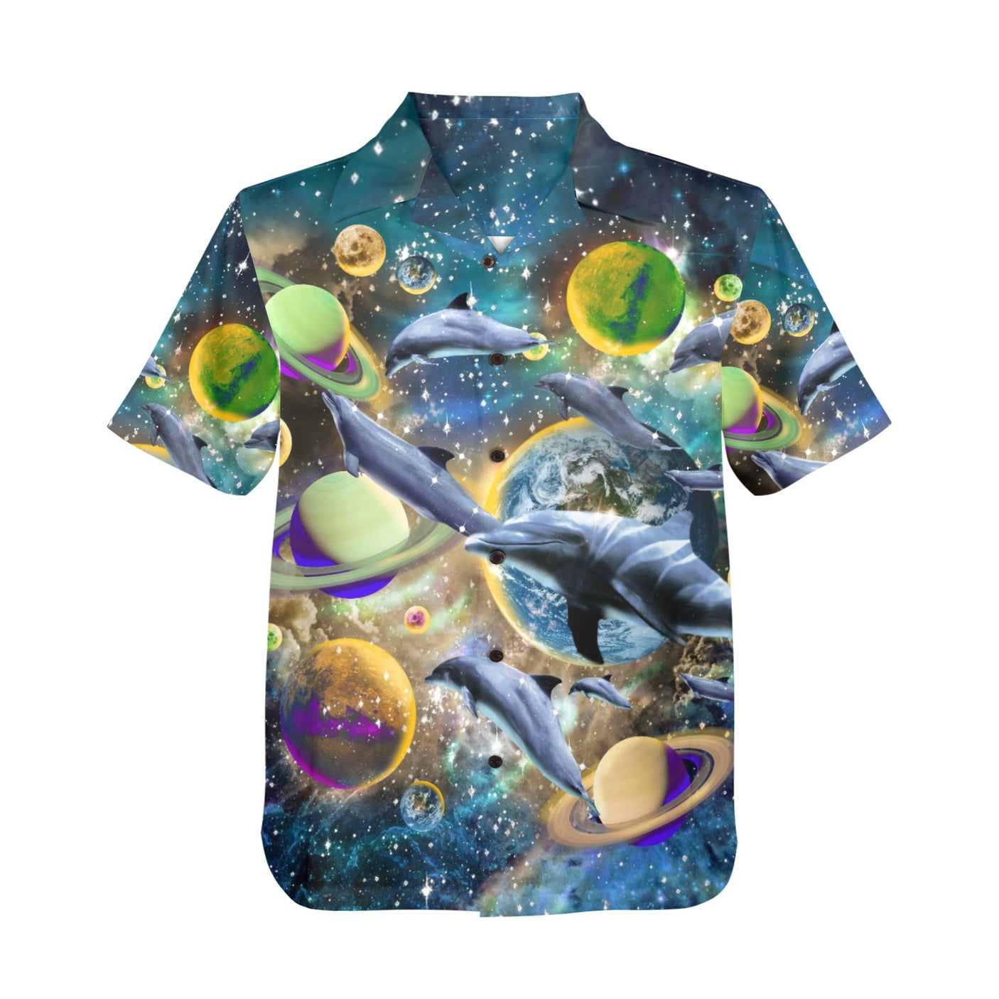 Galaxy Dolphin Hawaiian Shirt