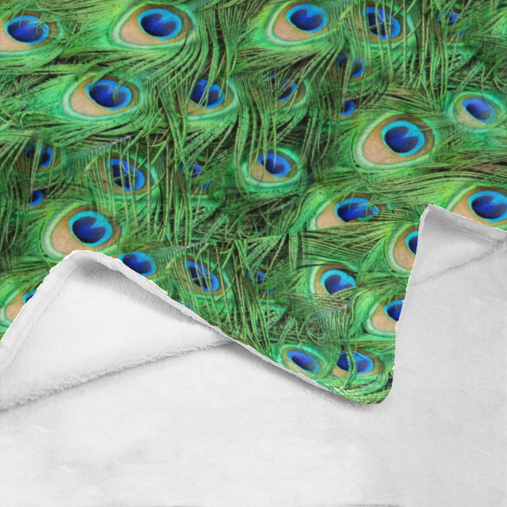 Peacock Feather Throw Blanket