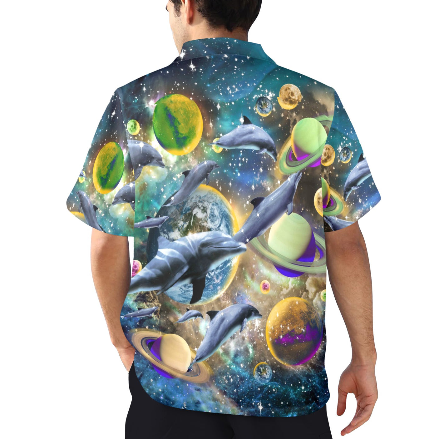 Galaxy Dolphin Hawaiian Shirt