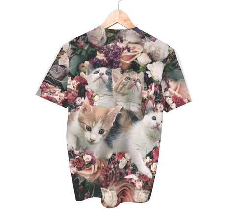 Chemise de chat de fleur | T-shirts AOP 3D