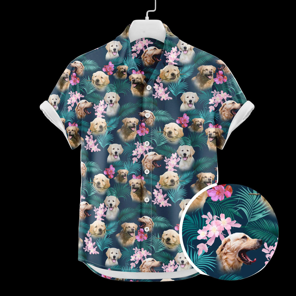 Golden Retriever Hawaiian Shirt - Dog Lover Button-Up
