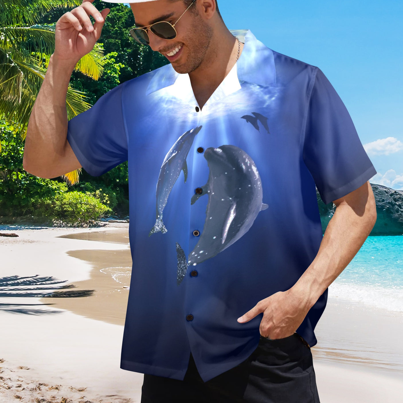 Deep Sea Dolphin Hawaiian Shirt
